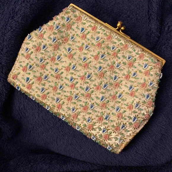 Vintage 60s Duizend-Gans Paris couture beaded clutch - Picture 2 of 16